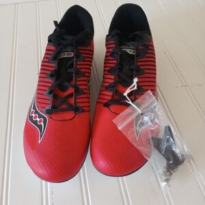 Saucony Vendetta 2 Track Shoes Mens Size 12 Red Black